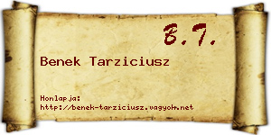 Benek Tarziciusz névjegykártya